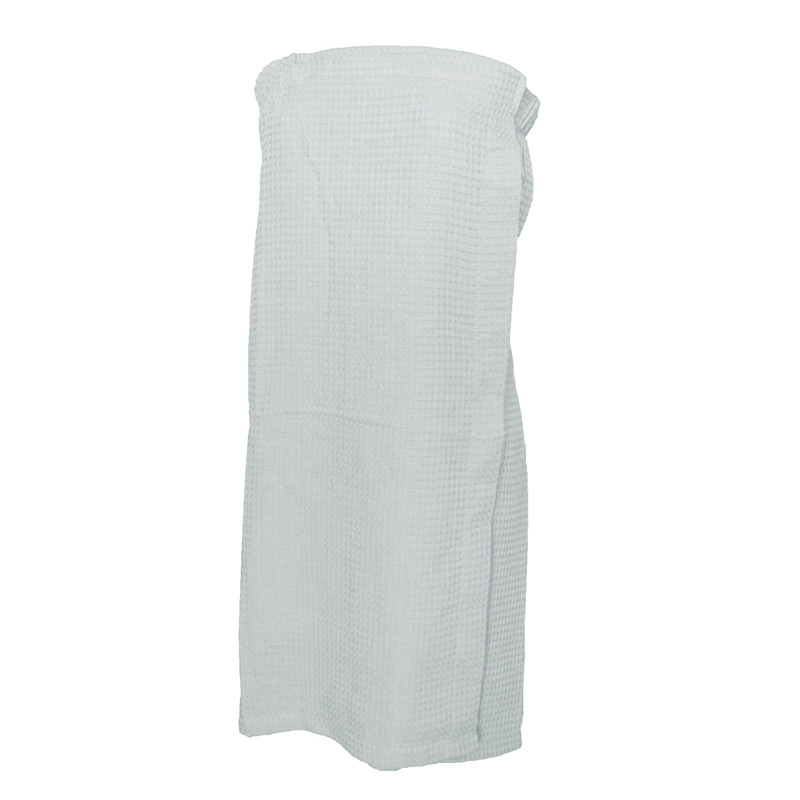 Women's Waffle Weave 29" Spa Towel Wrap (White Embroidered)