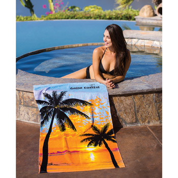 Sunset Palm Beach Towel (Screen Printed)